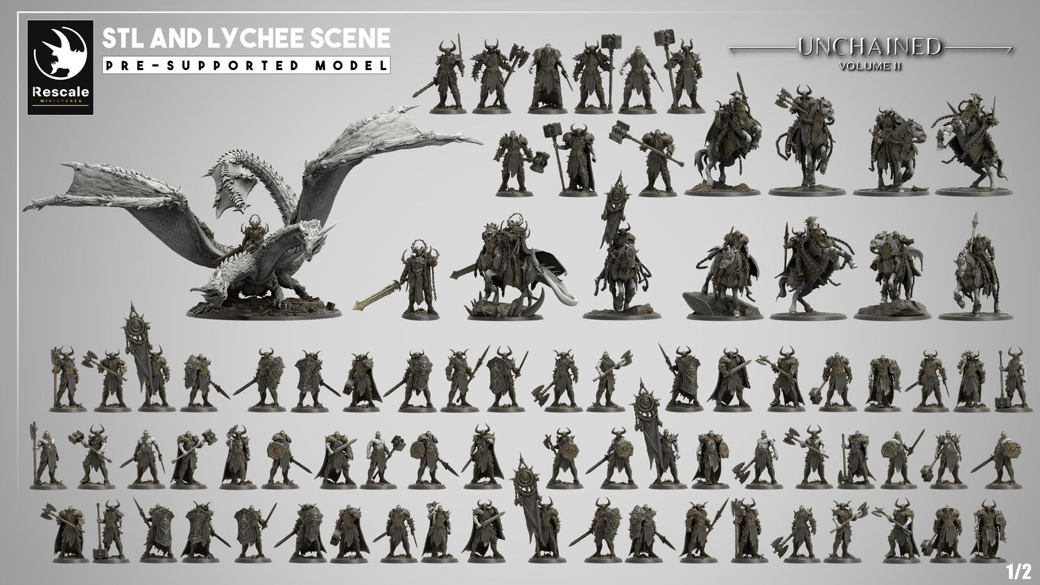 This image is the category image for the release 24_05: Unchained Volume II — Dark Knights & Beasts