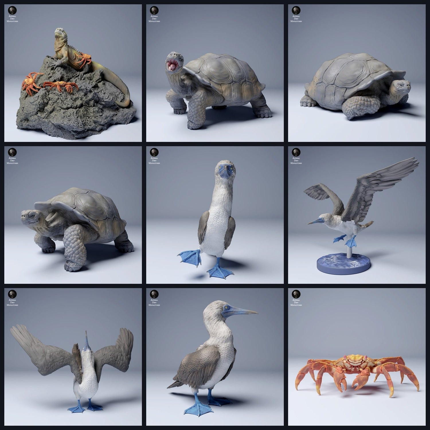 This image is the category image for the release 24_08: Galápagos-animal miniatures and animal figures for diorama and model building.