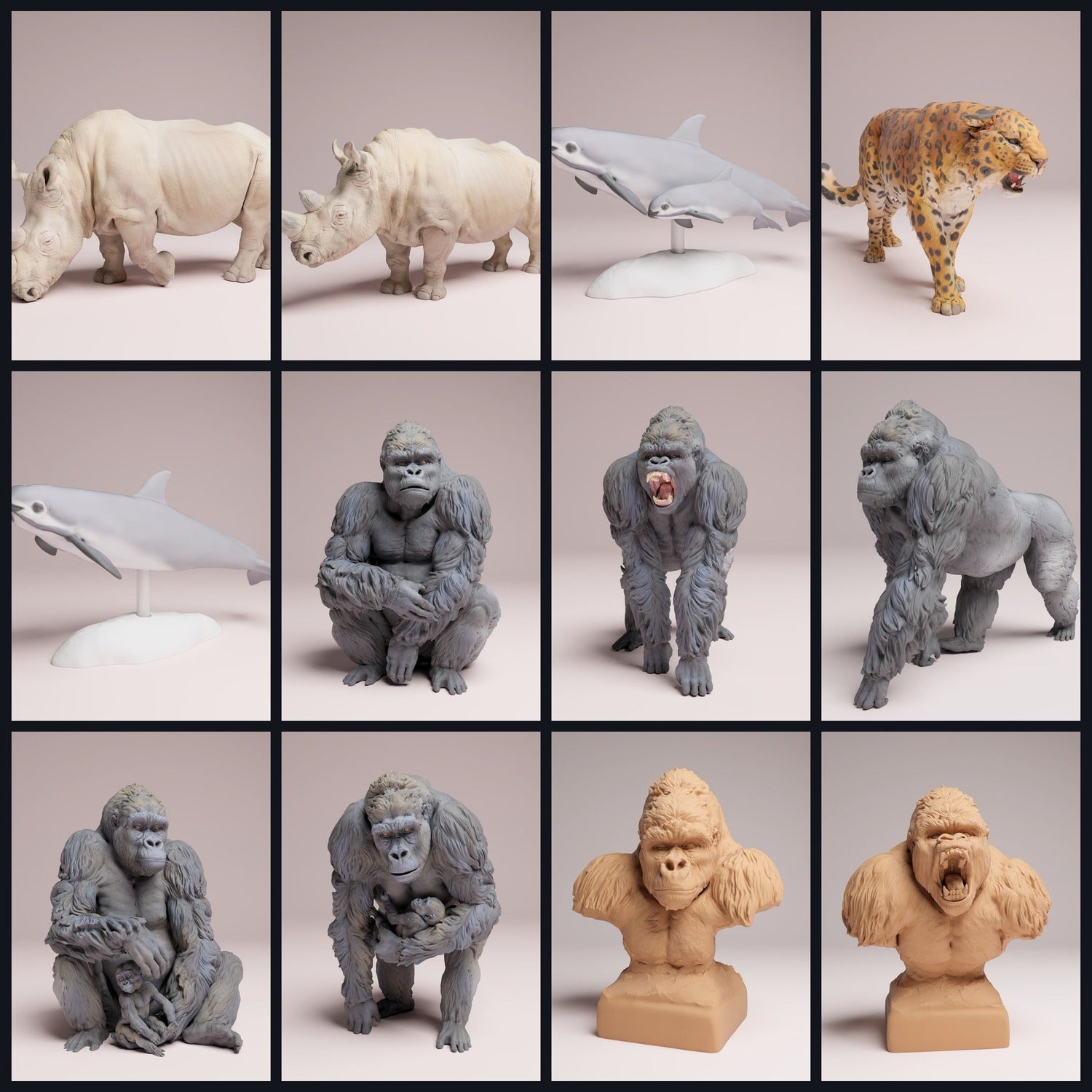 This image is the category image for the release 25_07: Bedrohte Tierfiguren und Tierminiaturen für Diorama und Modellbau