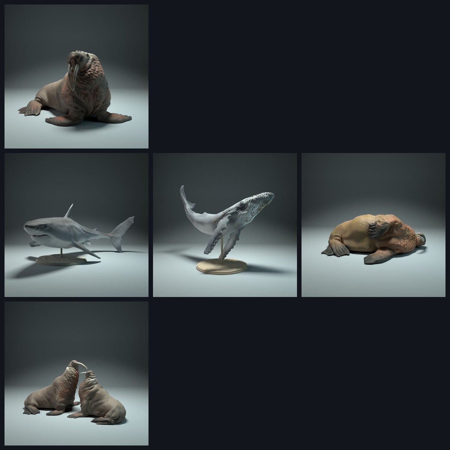 This image is the category image for the release 22_09: Meeres-animal miniatures for diorama and model building.