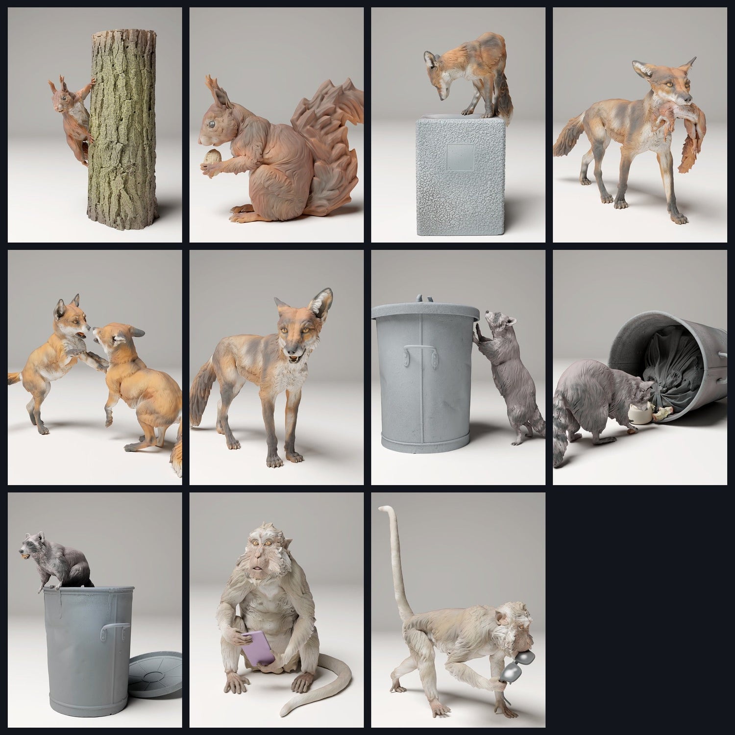 This image is the category image for the release 24_09: Städtische Tierfiguren & Tierminiaturen für Diorama und Modellbau