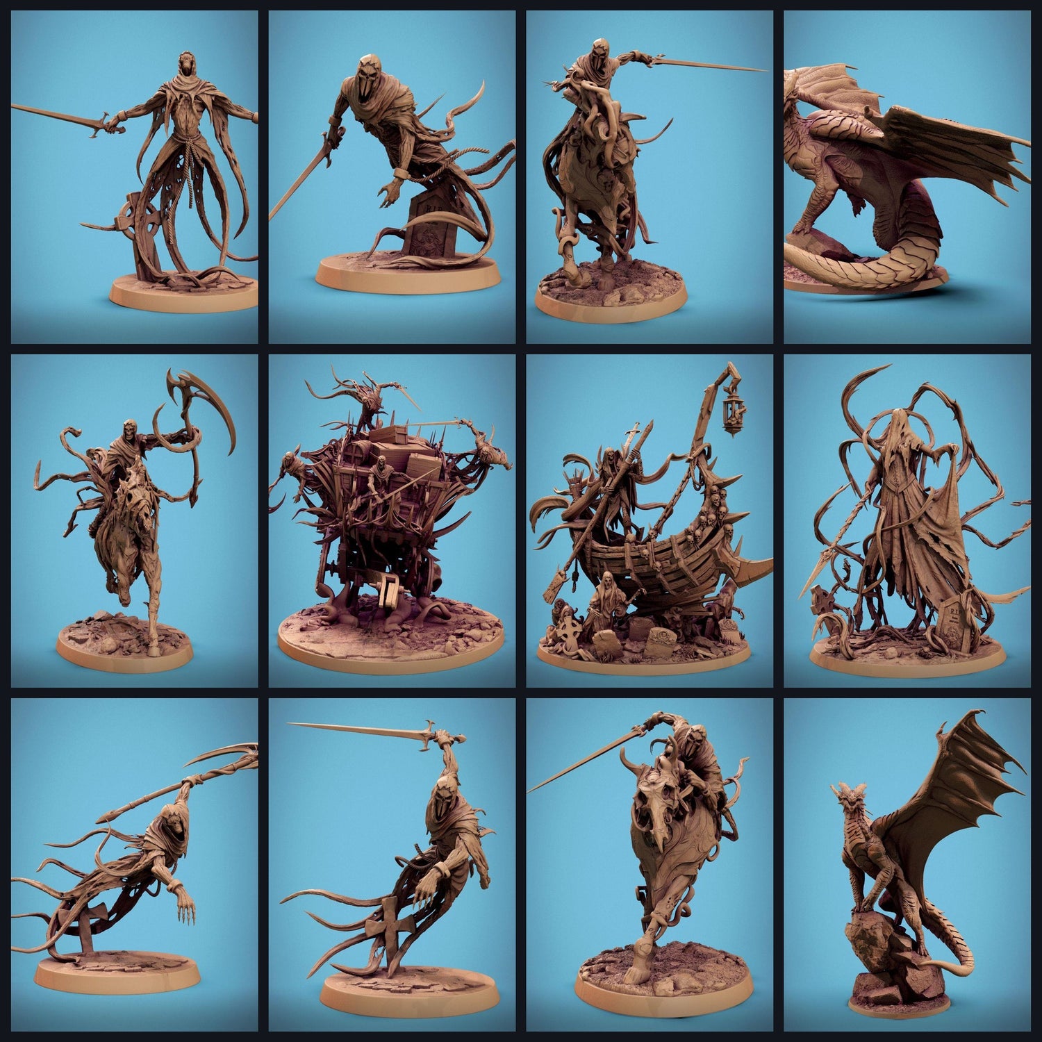 This image is the category image for the release 24_10: Hollow Graves - Rescale Miniatures chapter featuring ghosts, riders, and beasts.