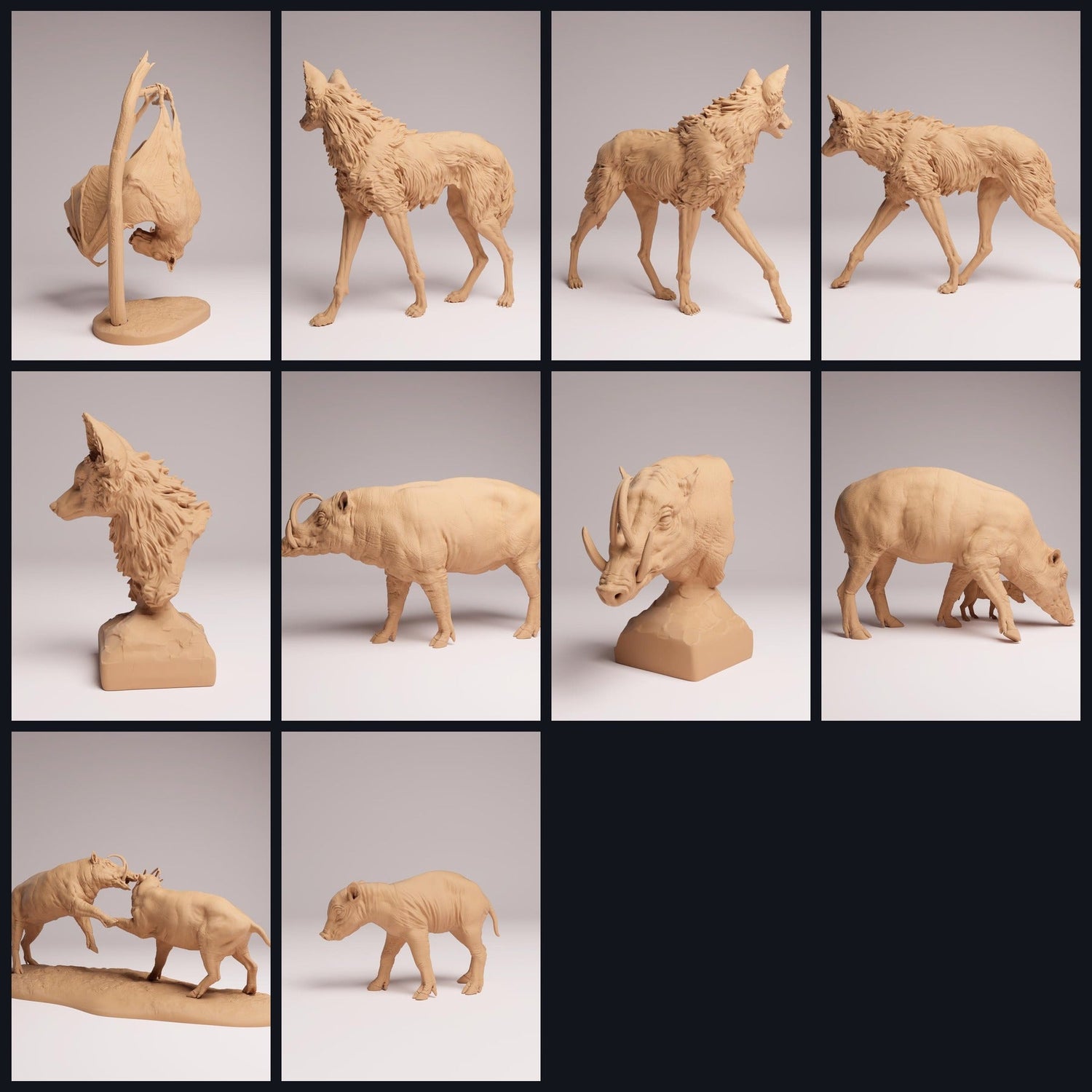 This image is the category image for the release 25_12: Skurrile Wildtiere - animal figures for diorama and model building