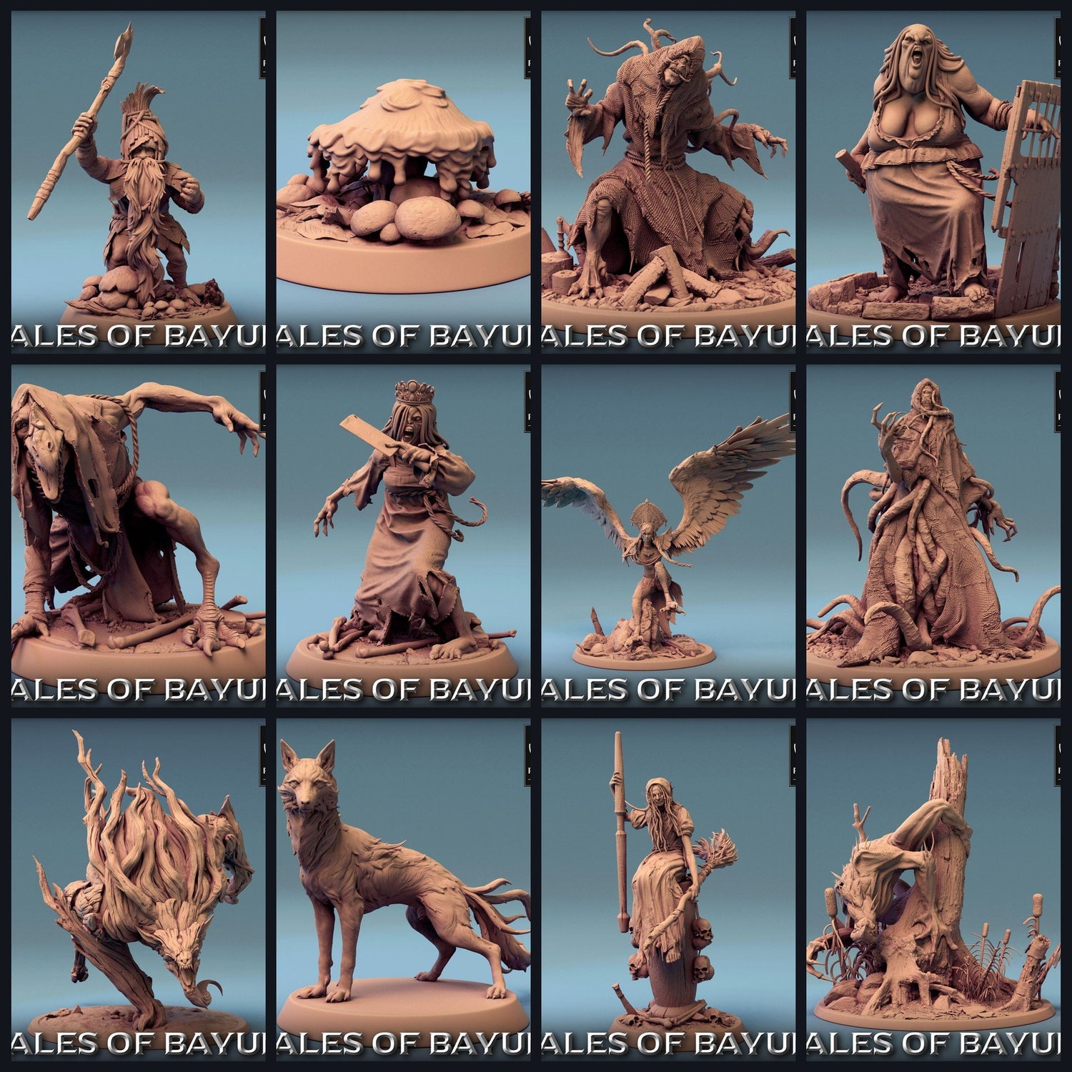 This image is the category image for the release 24_01: Tales of Bayun - Forest Shamans, Kikimora & Harpies