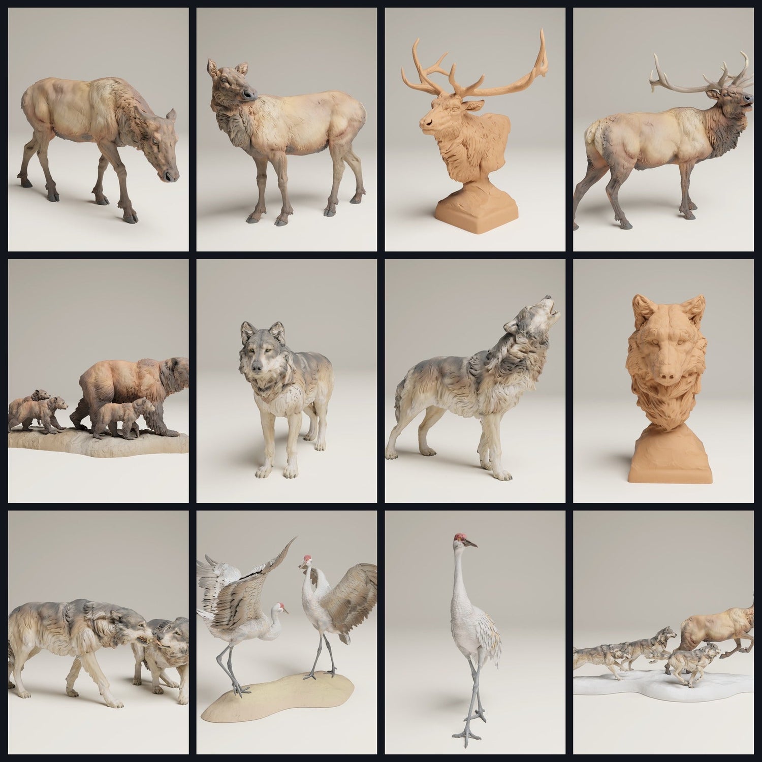 This image is the category image for the release 25_06: Yellowstone-animal miniatures and animal figures for diorama and model building.