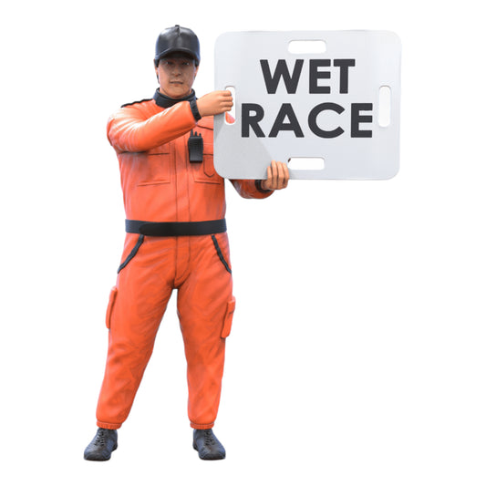 Product photo diorama and model building miniature figure: Track marshal sign