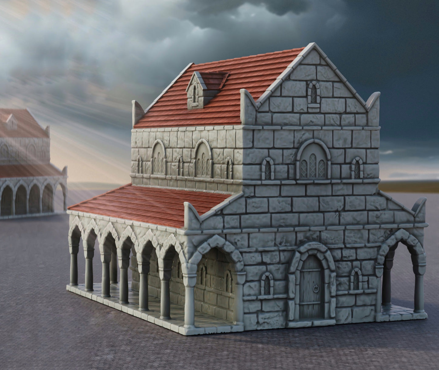 Product photo Tabletop 28mm The Printing Goes Ever On (TPGEO) 0: House A Ivory City - Building Kingdom of Gonthan - Tabletop Terrain