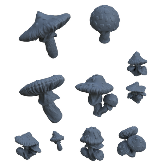 Product photo diorama and model building decor, accessories: 0: Plants and vegetation: 10 Spotted mushrooms - Fly agarics