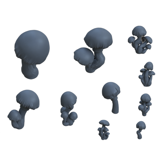 Product photo diorama and model building decor, accessories: 0: Plants and vegetation: 10 round mushrooms