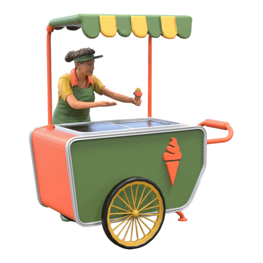 Product photo diorama and model building miniature figure: Ice cream vendor with cart