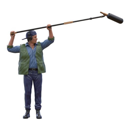 Product photo diorama and model building miniature figure: Reporter with microphone pole