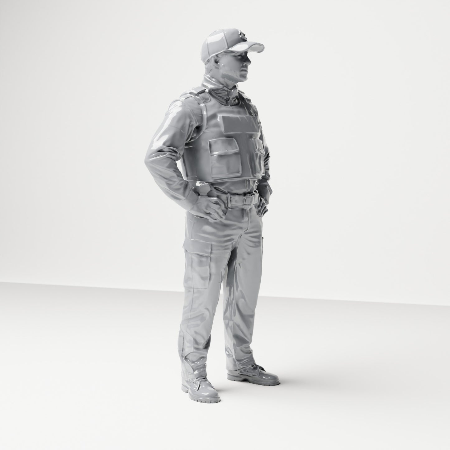Diorama model building product photo 3: Standing figure: Policeman with cap & vest (B022)
