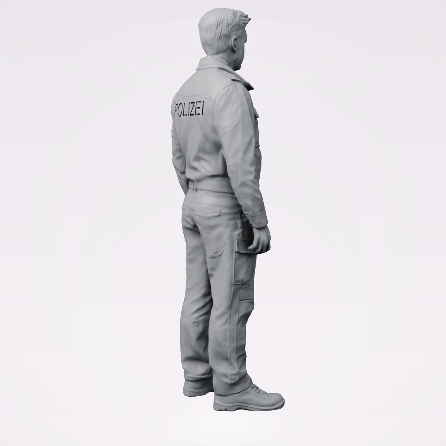 Diorama model building product photo 3: Standing figure: Police officer in modern German uniform with POLICE inscription (B025)