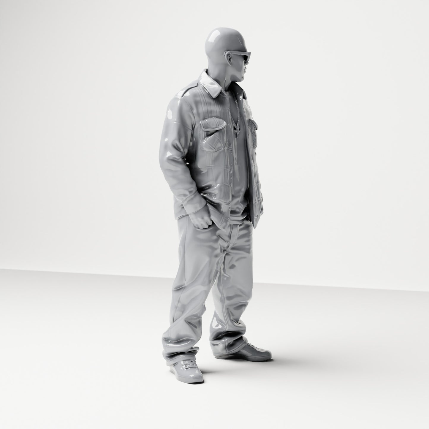 Diorama model building product photo 3: Standing figure: Man in street clothes with hands in pockets (B027)