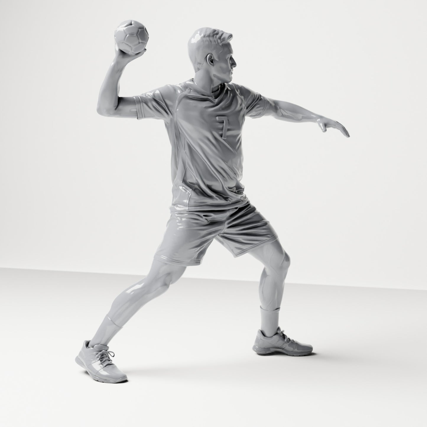 Diorama model building product photo 3: Standing figure: Athlete in throwing pose with ball in right hand (B041)