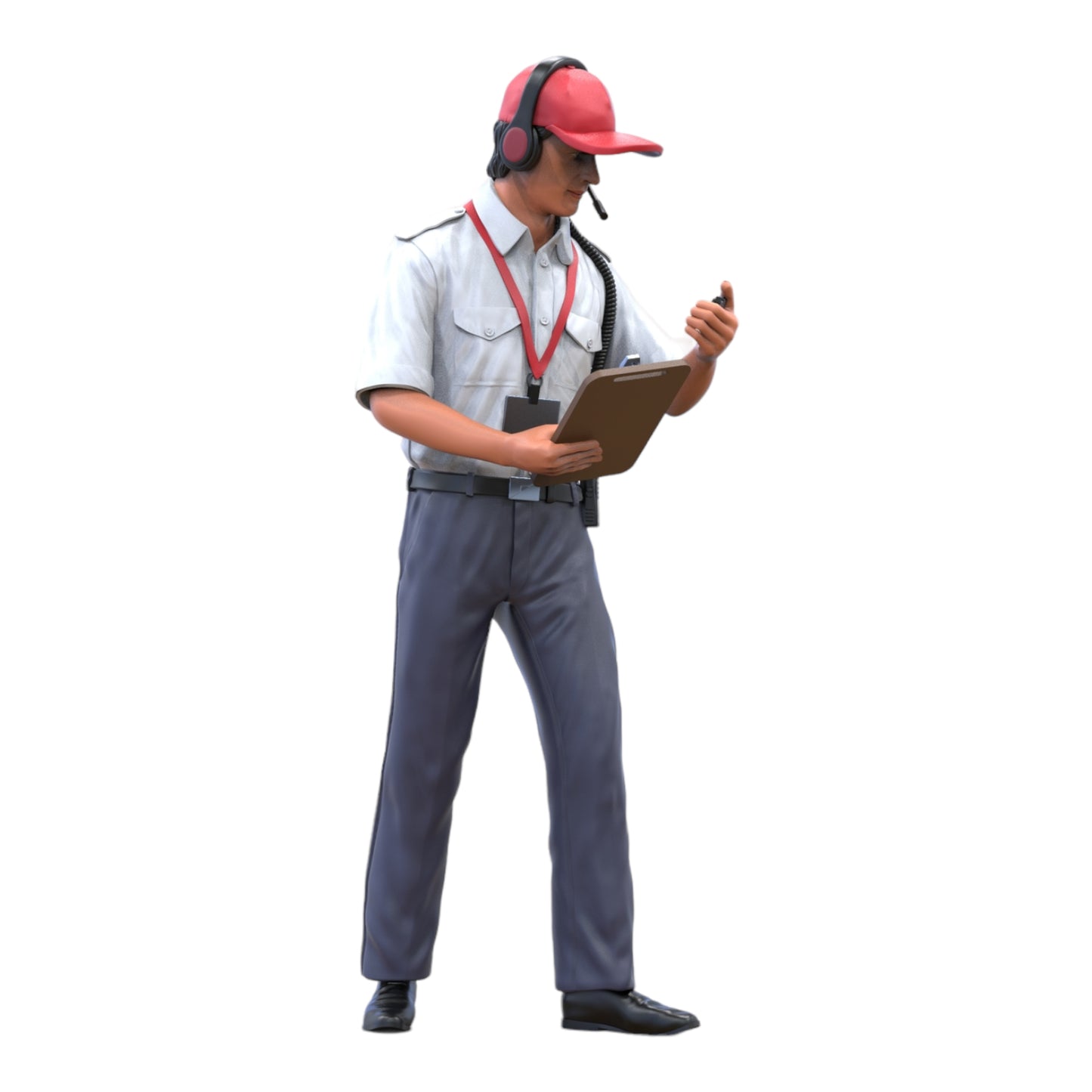 Product photo diorama and model building miniature figure: Race control with stopwatch