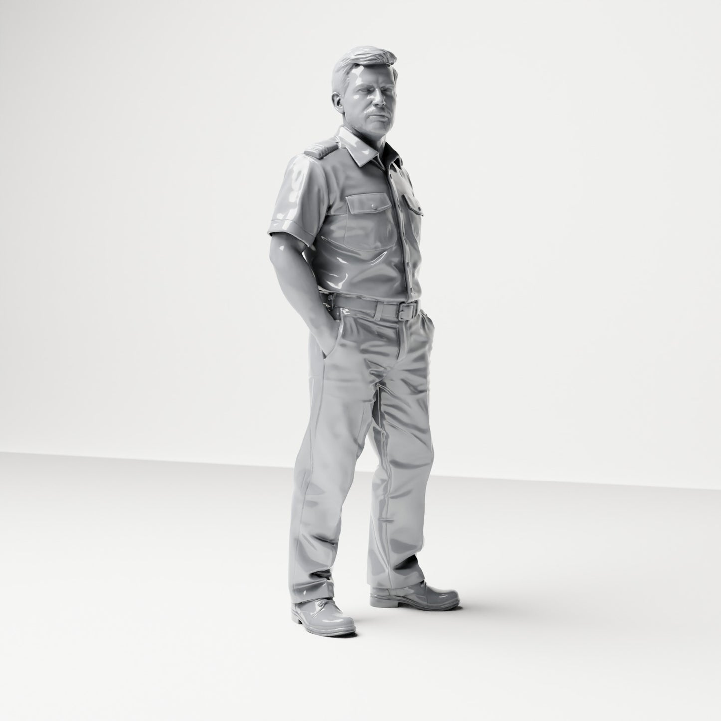 Diorama model-making product photo 3: Standing figure: ship crew member in uniform with epaulettes (B051)
