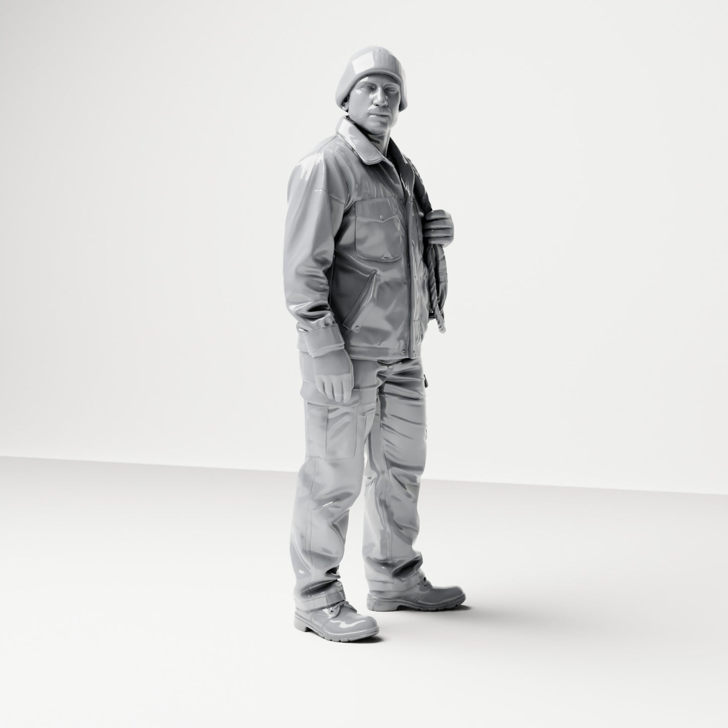 Diorama model building product photo 3: Standing figure: ship crew member in work clothes with rope coil (B052)