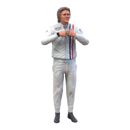 Product photo diorama and model building miniature figure: Race car driver