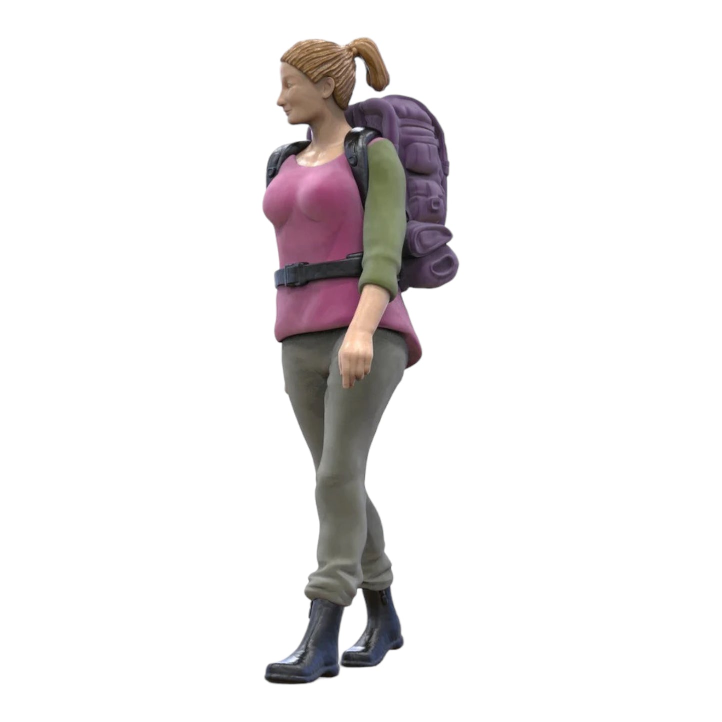 Product photo diorama and model building miniature figure: Wanderer with backpack