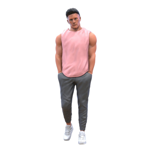 Product photo diorama and model building miniature figure: Bodybuilder