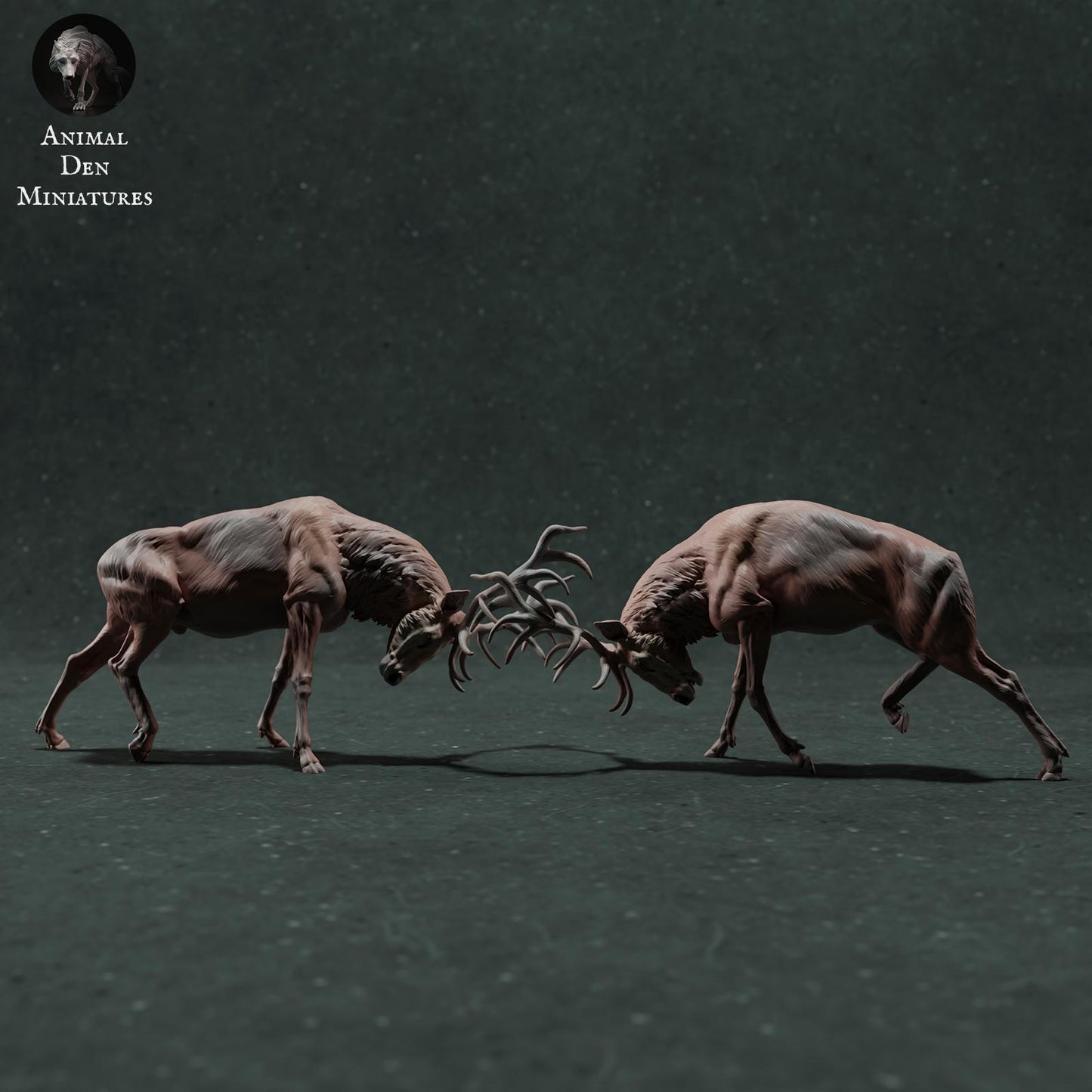 Product photo Animal Figure Diorama, Model Building: 0: Wildlife Figure: Fighting Red Deer – Stag Fight Diorama (Ref 01_01_71)