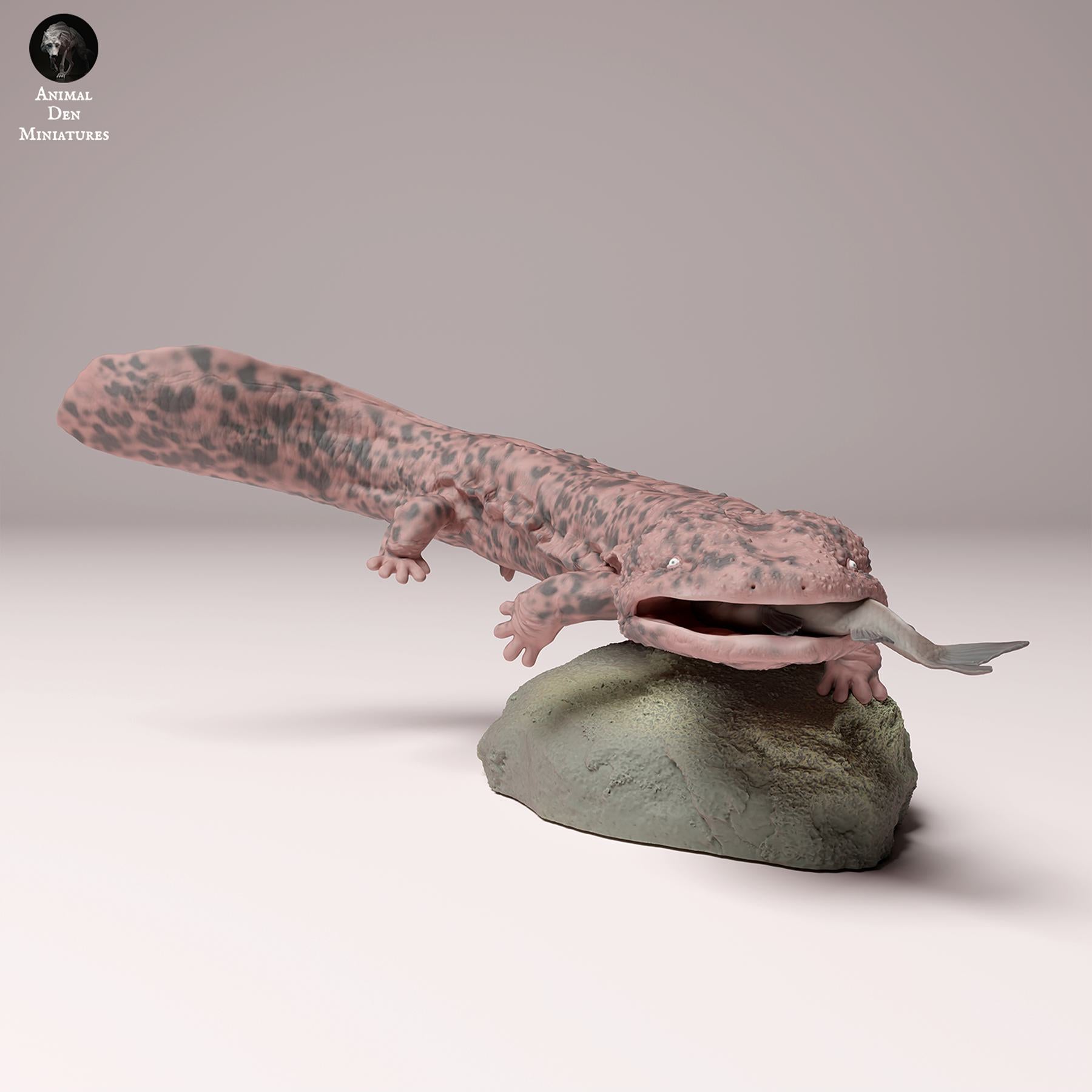 Product photo Animal Figure Diorama, Model Building: 0: Wildlife Figure: Japanese Giant Salamander with Fish (Ref 24_10_03)