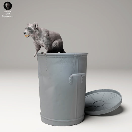 Product photo Animal Figure Diorama, Model Building: 0: Wildlife Figure: Raccoon at Trash – Common Raccoon (Ref 24_09_09)