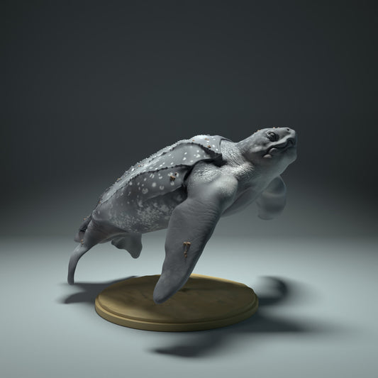 Product photo Animal Figure Diorama, Model Building: 0: Sea Creature Figure: Swimming Leatherback Turtle (Ref 01_01_32)
