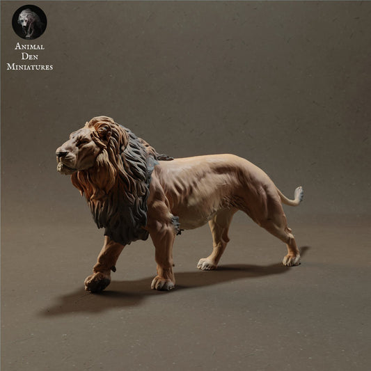 Product photo Animal Figure Diorama, Model Building: 0: Wild Animal Figure: Lion – King of the Savanna (Ref 01_01_09)