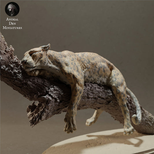 Product photo Animal Figure Diorama, Model Building: 0: Wildlife Figure: African Leopard on Tree (Ref 01_01_46)