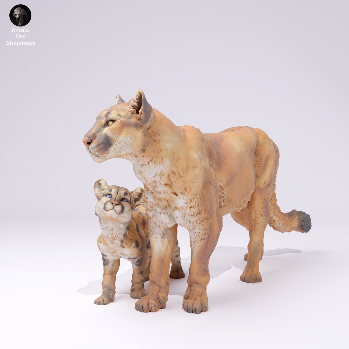 Produktfoto Tier Figur Diorama, Modellbau: 0: Wildtier Figur: Berglöwe mit Jungtier (Ref 25_01_04)