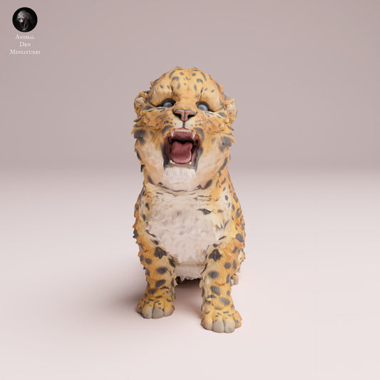 Product photo Animal Figure Diorama, Model Building: 0: Wild Animal Figure: Amur Leopard Cub – roaring (Ref 25_07_14)