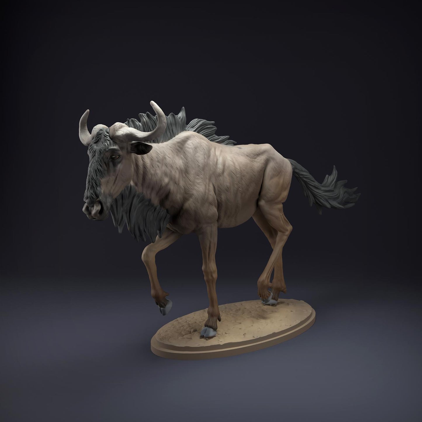 Product photo Animal Figure Diorama, Model Building: 0: Savanna Animals Figure: Gnu – Wildlife Miniature for Dioramas and Model Building (Ref 01_01_84)