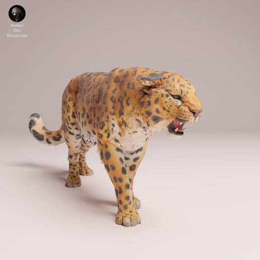 Product photo Animal Figure Diorama, Model Building: 0: Wild Animal Figure: Amur Leopard – roaring (Ref 25_07_04)