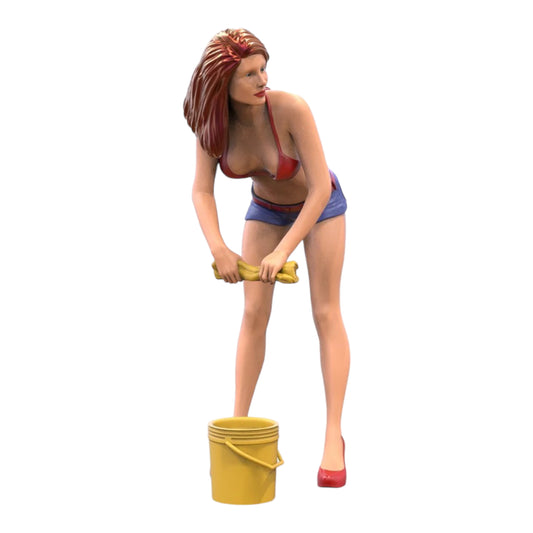 Product photo diorama and model building miniature figure: Carwash Girl 1