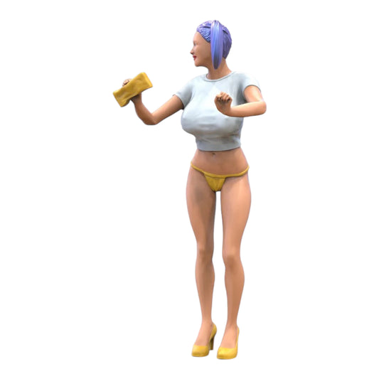 Product photo diorama and model building miniature figure: Carwash Girl 2