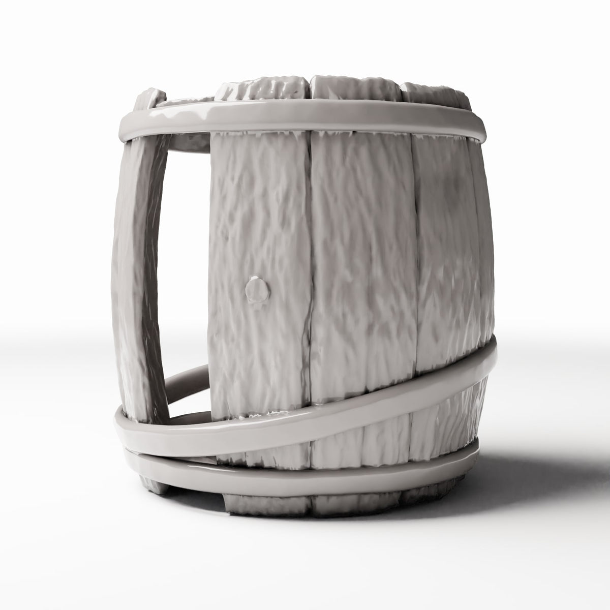 Diorama model-building product photo 3: Diorama Storage: Damaged Miniature Wooden-Stave Barrel (Ref. 1302D)