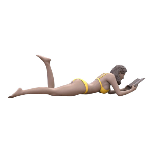 Product photo diorama and model building miniature figure: Woman at the beach 1
