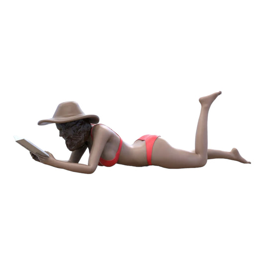 Product photo diorama and model building miniature figure: Woman at the beach 2