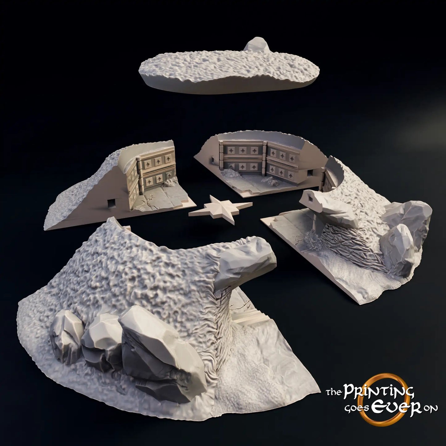 Product photo Tabletop 28mm The Printing Goes Ever On (TPGEO) 0: Great Tomb Chamber Catacombs - Ghostly Resting Place Beneath the Hill - Hill Graves