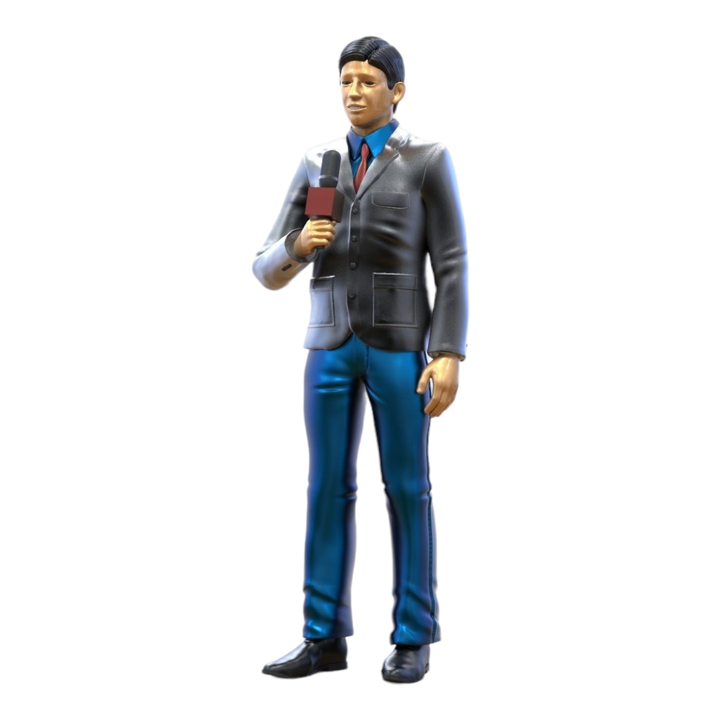 Product photo diorama and model building miniature figure: Reporter Team - Reporter with microphone