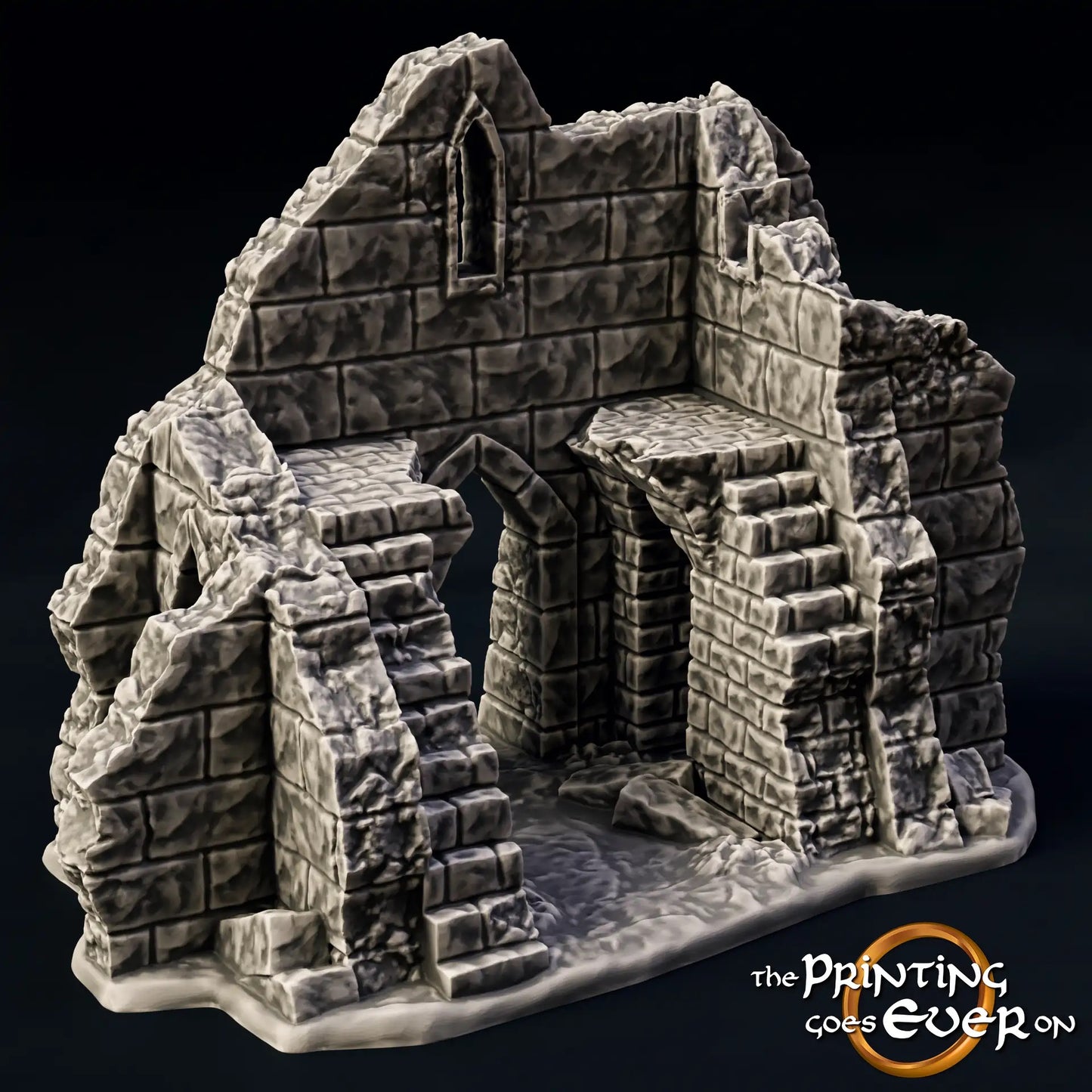 Product photo Tabletop 28mm The Printing Goes Ever On (TPGEO) 0: Ruin E - Debris of a medieval town - Destroyed house
