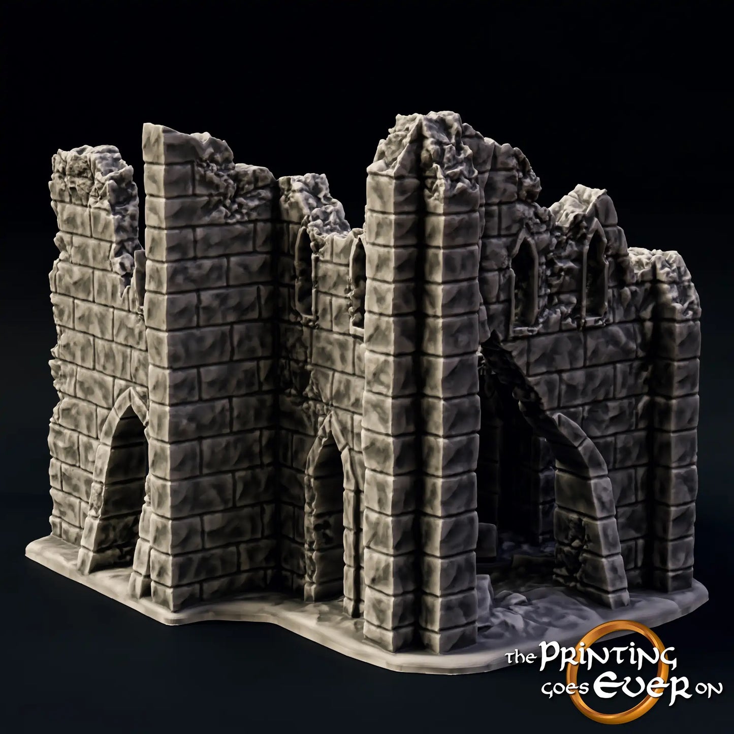 Product photo Tabletop 28mm The Printing Goes Ever On (TPGEO) 0: Ruin E - Debris of a medieval town - Destroyed house