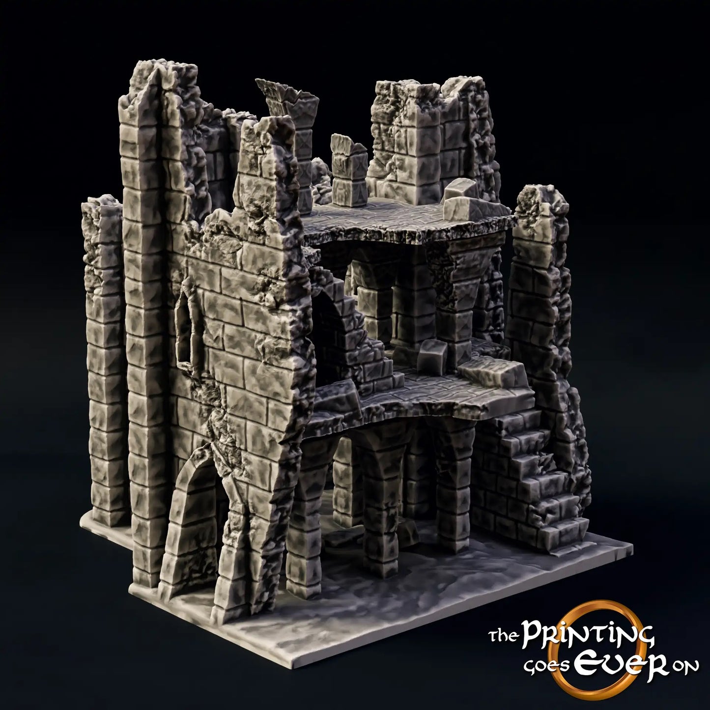 Product photo Tabletop 28mm The Printing Goes Ever On (TPGEO) 0: Ruin E - Debris of a medieval town - Destroyed house
