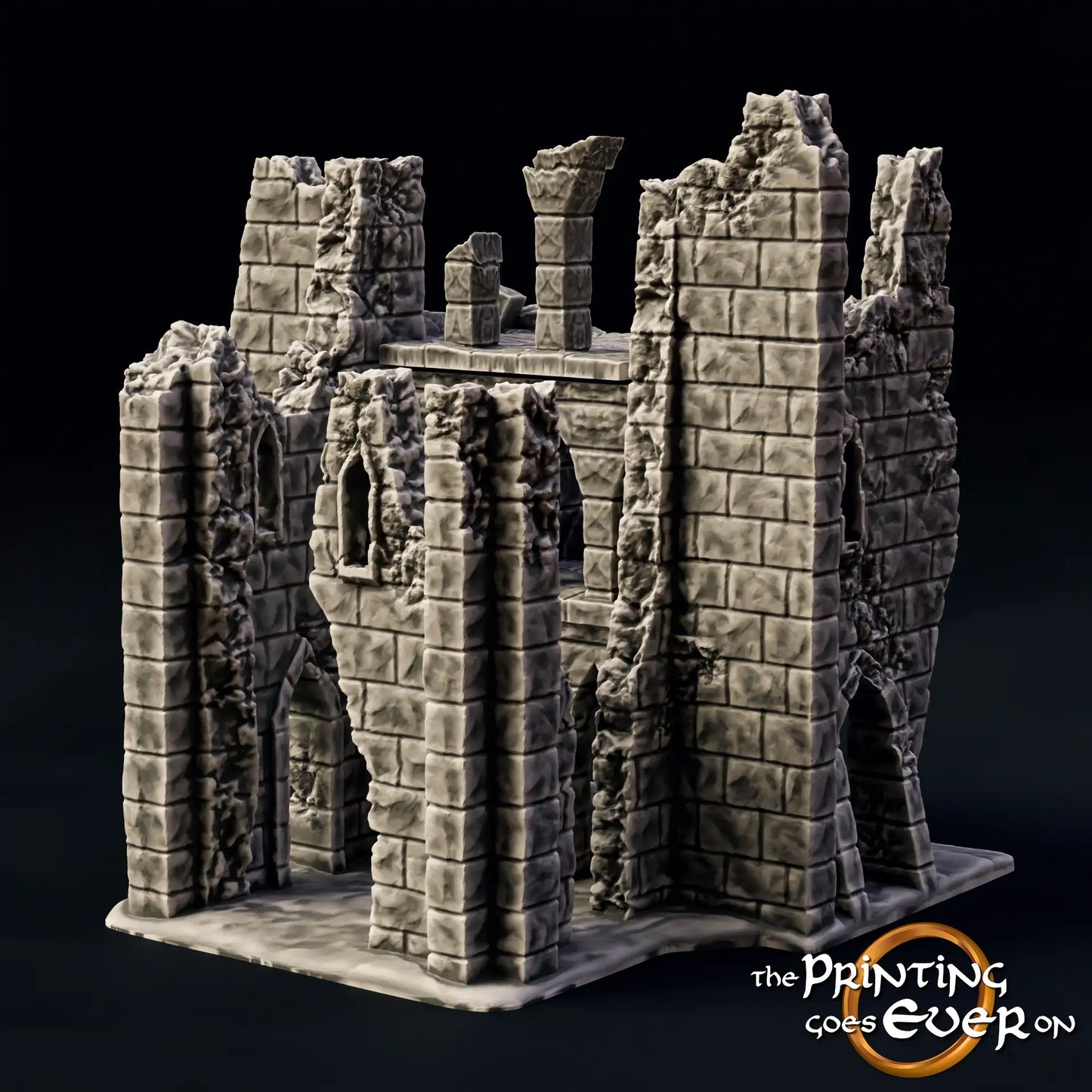 Product photo Tabletop 28mm The Printing Goes Ever On (TPGEO) 0: Ruin E - Debris of a medieval town - Destroyed house
