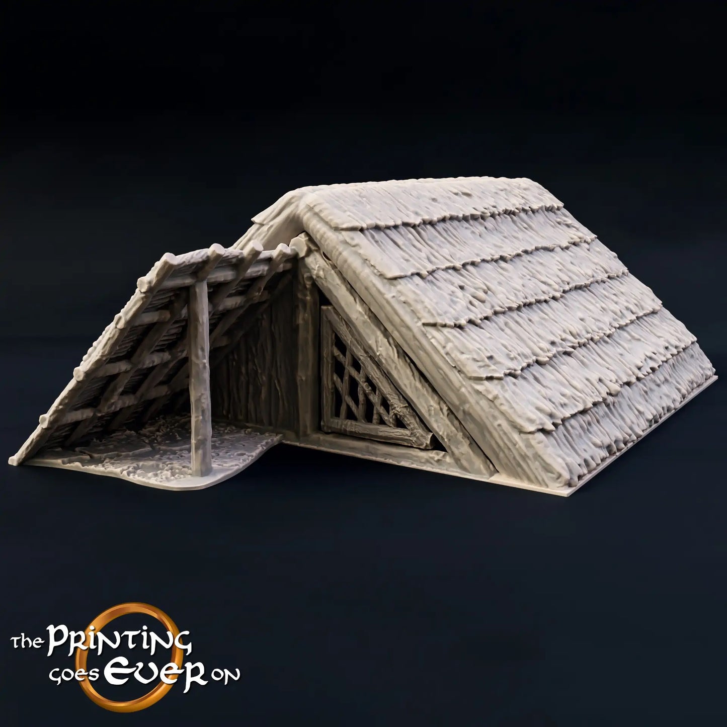 Product photo Tabletop 28mm The Printing Goes Ever On (TPGEO) 0: Native Hut A - Primitive Dwelling with Thatch Roof - Indigenous House