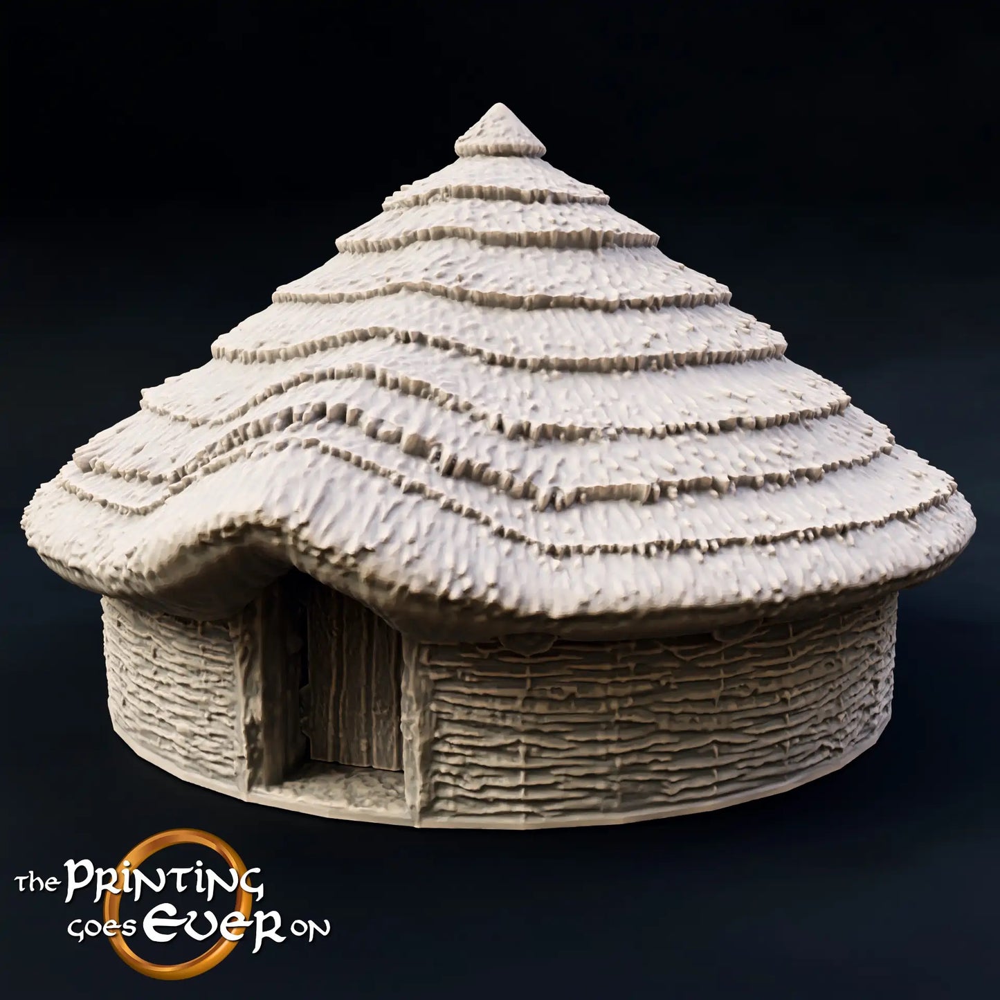 Product photo Tabletop 28mm The Printing Goes Ever On (TPGEO) 0: Native Hut B - Primitive Dwelling with Thatched Roof - Indigenous House