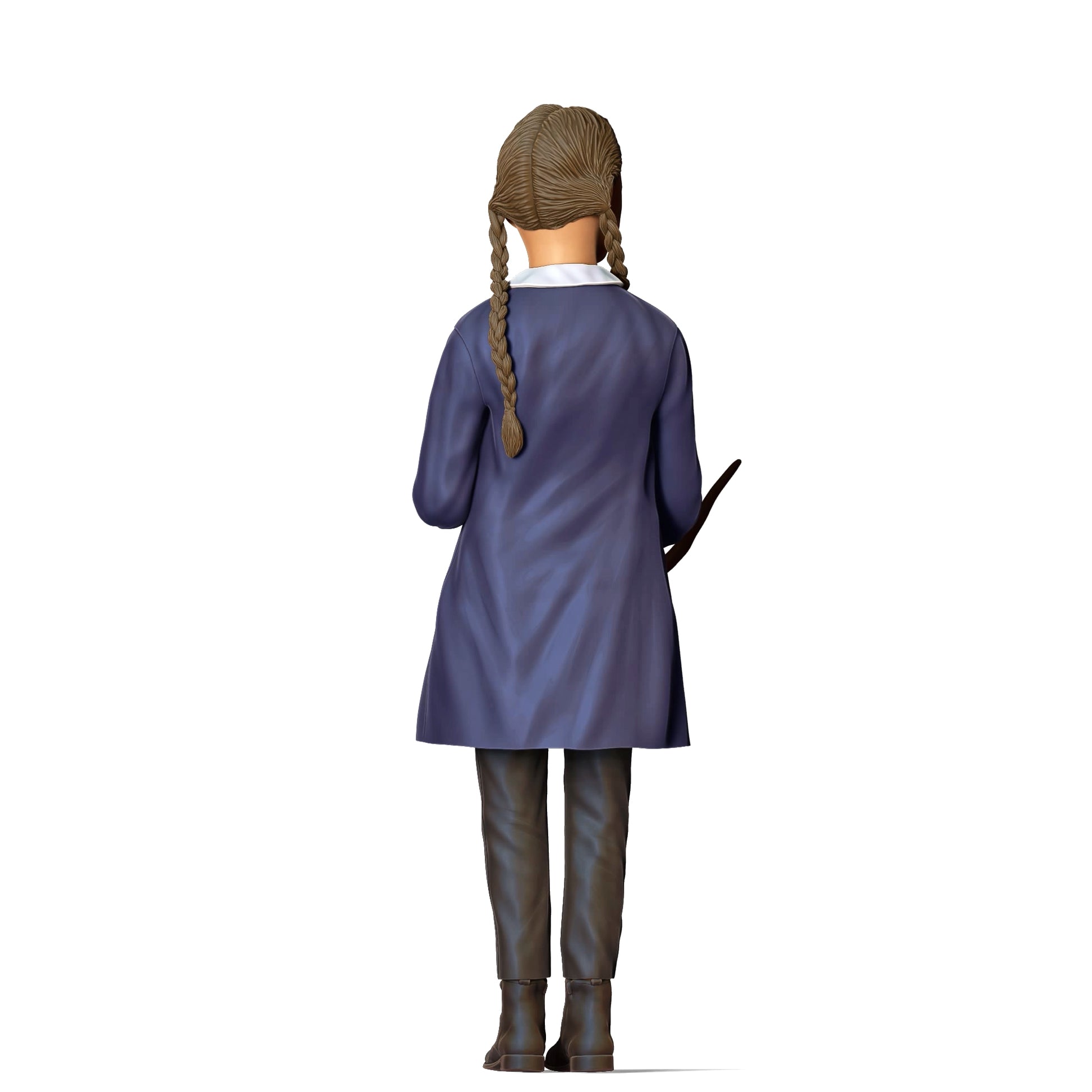 Product photo diorama and model building miniature figure: Horror family - girl with lizard as pet