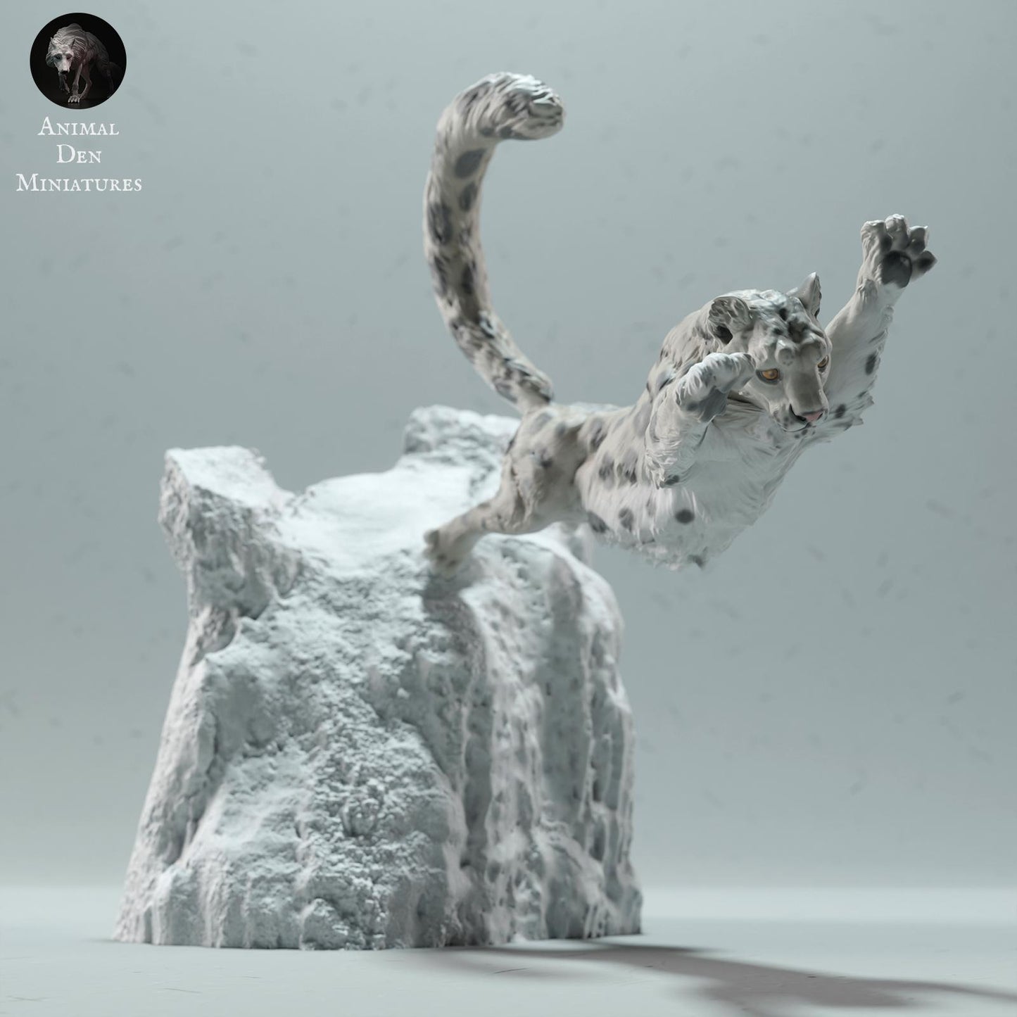 Product photo Animal Figure Diorama, Model Building: 0: Wild Animal Figure: leaping Snow Leopard (Ref 01_01_65)